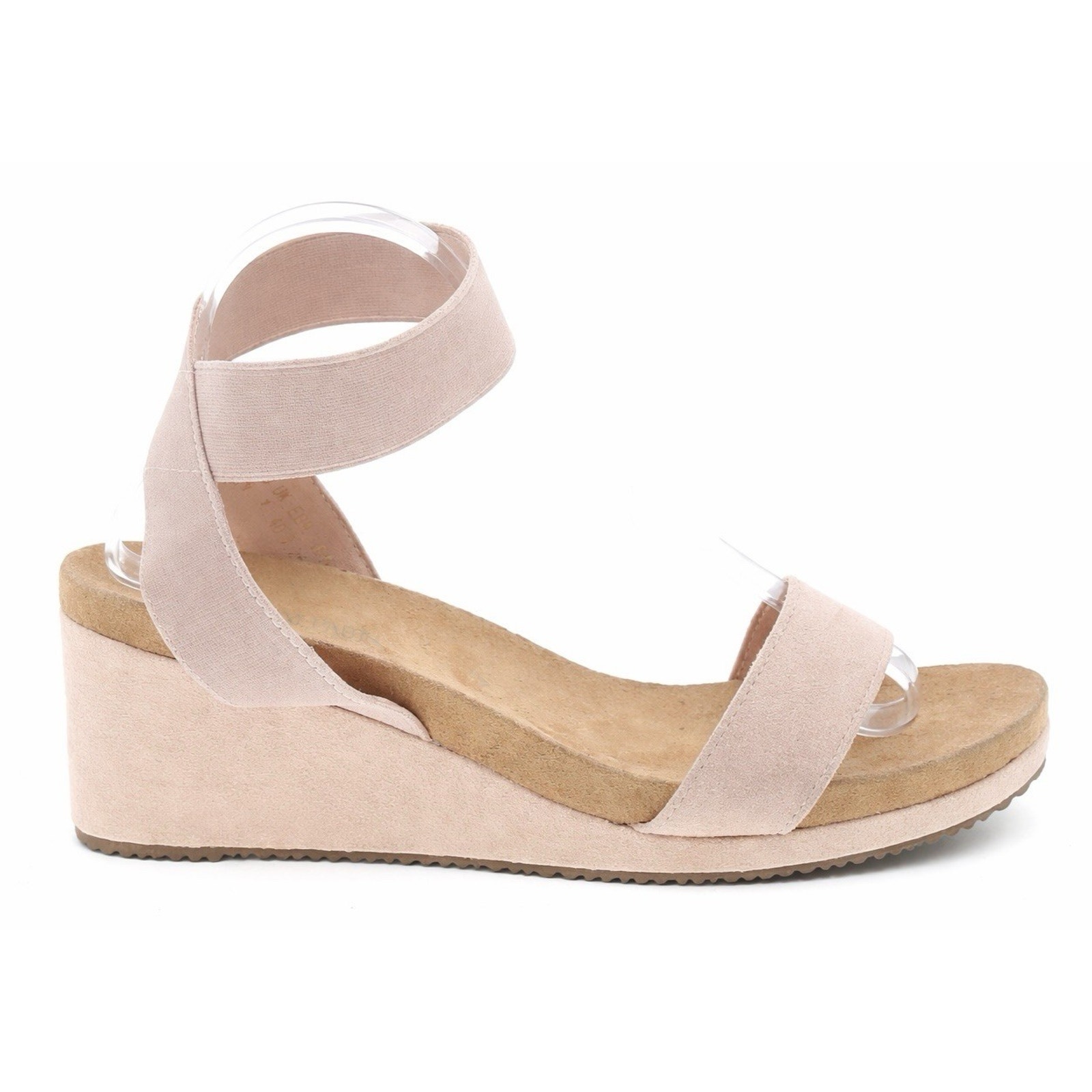 Dream Pairs Women’s Nude/Pink Wedge Sandals Size 9 Elastic Strap Platform Heels